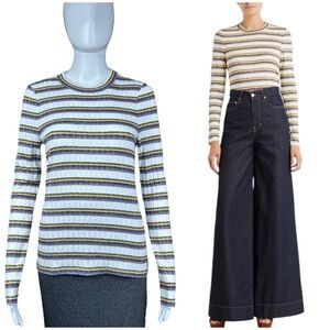 Veronica Beard Iredell Striped Knit Top XS Crewneck Pullover Sweater Preppy Y2K